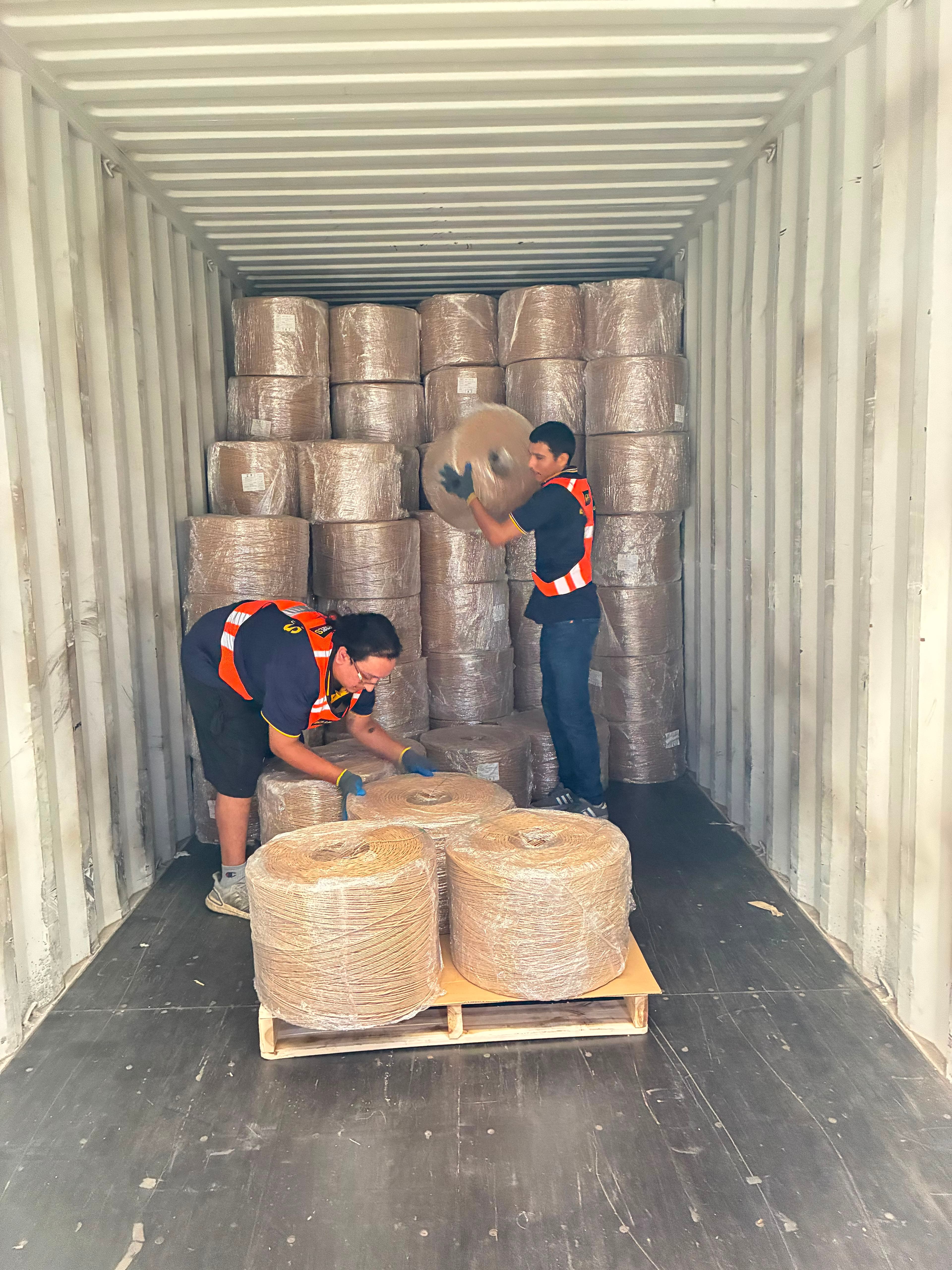 Professional lumpers handling cargo